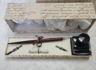 Calligraphy Writing Set La Kaligrafica Quill Pen  Bottle Ink   4 Tips  Vtg Italy