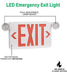 Red Led Exit Sign  Ul-listed Emergency Light - Dual Led Lamp Abs Fire Resistance