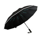 Large Double-ribs Umbrella With Reflective Strips  Inverted Umbrella Black