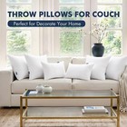Throw Pillow Inserts 18x18 Set Of 2 Square White Microfiber Bed Couch Cushion