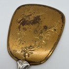 Vtg Vanity Hand Mirror Silver Tone Handle Floral Gold Tone Back Mcm - Fast Ship 