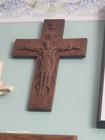 12 Inch Antique Wooden Hand Carved Church Wall Crucifix Cross Jesus Christ Gift