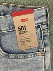 Nwt Men   s Levis 501 Original Stretch Light Wash Blue Hemmed Shorts Size 33   x9   