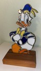 Vintage Disney Donald Duck Stained Glass Display With Wood Base 10  Stain Glass