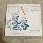 Vntg C1942 Victory Home Front Atlas Shoe Shine Kit  Atlas Tin  Box Case Brush  