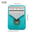  21 Keys Thumb Piano  Blue Mini Portable Finger Piano Maple Wood Sun Pattern 