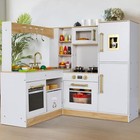 Kids Corner Play Kitchen Wooden Pretend Kitchen Playset Toddler Cooking Toy Gift