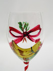 Block Basics 12 Days Of Christmas 9  Hand Painted Goblet - Three French Hens
