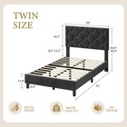 Twin Full Queen King Bed Frame Platform With Upholstered Headboard Wooden Slat