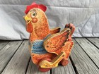 1954 Fisher Price The Cackling Red Hen Wooden Pull Toy Katy Kackler No Cord