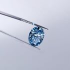 5 Ct Oval Cut Loose Lab Grown Diamond Fancy Blue Color Vvs1 Clarity Loose Gems
