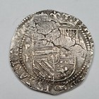 1584-1595 Cob 4 Reales Potosi Bolivia Assayer B Early Issue Planchet Cracks J615