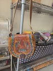 Rare Vintage Hand-tooled  Hand-painted Leather Thunderbird Purse