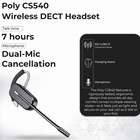 Plantronics Cs540 Wireless Dect Headset - Noise Canceling Microphone