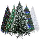 4 5 6 7foot Christmas Tree With Led Lights   Fibre Optic Pre Lit  snow Pine Cone