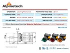 Alpinetech Sl223 Led Illuminated 22mm Maintained Selector Switch 3 Positions_2no