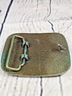 Vintage John Deere Belt Buckle Leaping Deer Logo Brass Tone Farm Tractor Promo