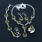 Smoky Topaz  Gemstone 925 Sterling Silver Handmade  Four Pcs Jewelry Set