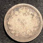 1871 Canada 5 Cents Queen Victoria Silver Coin - G  good  Condition