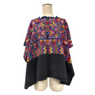 Vintage Guatemalan Chichicastenango Maya Black Rainbow Embroidered Huipil