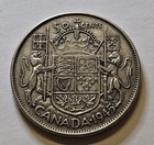 1945 Canada 50 Cents George V Km25 Half Dollar Nice Condition  925 Silver Coins 