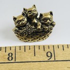 Vtg Cute Gold Tone Kittens In Basket Of Love Pin Brooch Cat Lover Jewelry Avon