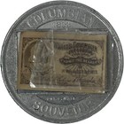 1893 Columbian Exposition Aluminum Token Encased Ticket Folk Art Case