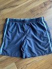 Speedo Swim Trunks Size L Gray White Stripe Lined Board Shorts
