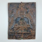 Antique Tibetan Copper Repouss   Buddhist Plaque Shrine Panel