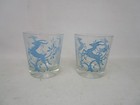 Two Vintage Mid Century Art Deco Gazelle Juice Fruit Glasses