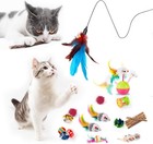 28pcs Cat Toys Kitten Interactive Set Tunnel Catnip Mice Balls Feather Wand