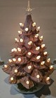 Vintage 15  Pink Ceramic Light-up Christmas Tree Hobbyist Mold Lamp Decoration