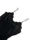 Vintage Victoria   s Secret Black  Lace Beaded Teddy Ruffle Hem Lingerie Slip M