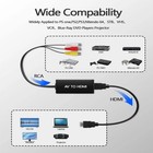 Rca To Hdmi Converter  Analog Composite To Hdmi Adapter Compatible Vcr dvd vhs