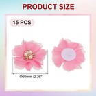 15pcs 2 36 Inch Rhinestone Chiffon Flower Fabric Appliques Rose Pink