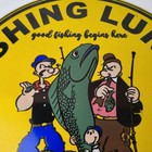 Vintage Fishing Lures Sign - Paw Paw Bait Co Popeye Gas Pump Porcelain Sign