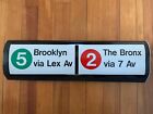 Nyc Vintage Subway Roll Sign Nycta 5 2 Train Brooklyn Lexington 7th Avenue Bronx