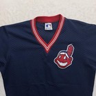 Vintage Majestic Cleveland Giants Jersey Mens Large Blue Mlb Baseball Mesh Usa