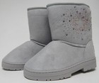 Rampage Girls Size Us 1 M  y  Little Kids Rhinestone Star Winter Snow Boots Gray