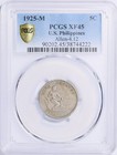 Variety Allen-4 12  1925-m U s  Philippines 5 Centavos Pcgs Xf45