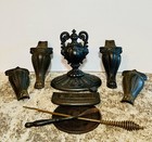 Antique Ivy Parlor Stove Patent 1865b Victorian Gothic Wood Burning