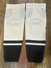 Adidas Pro Stock Nhl Hockey Socks La Kings White Black Made In Canada Size Large