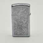 Zippo Slim Venetian Lighter 1977 Vintage Chrome 1652 Bradford Pa Engraved Usa