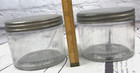 Vintage Glass Cut Crystal Jar With Metal Lid Lot Powder Vanity Empty