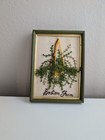 Vintage Crewel Embroidery Boston Fern 3d Picture Mcm Decor Green Wood Frame