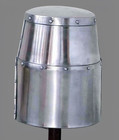 Medieval Crusader Riveted Great Helm Knight Helmet     Steel Silver Armor