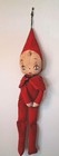 Vintage Elf Knee Hugger Pixie Girl Figure Doll Shelf Sitter Christmas Decor 