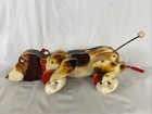 Vintage Fisher Price Snoopy Dog Pull Toy  181 Wood Beagle 1961 W clicking Sound