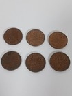 Canada  Cent Lot Of 6 King George And  Elizabeth Canadian Penny One Cent Coins
