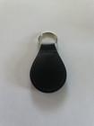 Mitsubishi Keychain Black Leather Key Chain Black Emblem White